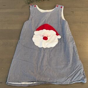 Posh Pickle Santa Kids Dress - navy and Red size 8